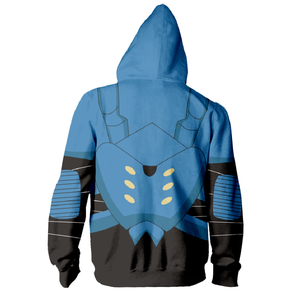 Blue Beetle Jaime Reyes Cosplay Hoodies 3D Print Zipper Jacket - mihoodie