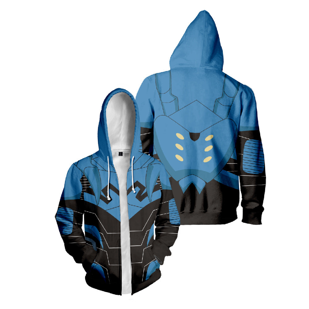 Blue Beetle Jaime Reyes Cosplay Hoodies 3D Print Zipper Jacket - mihoodie