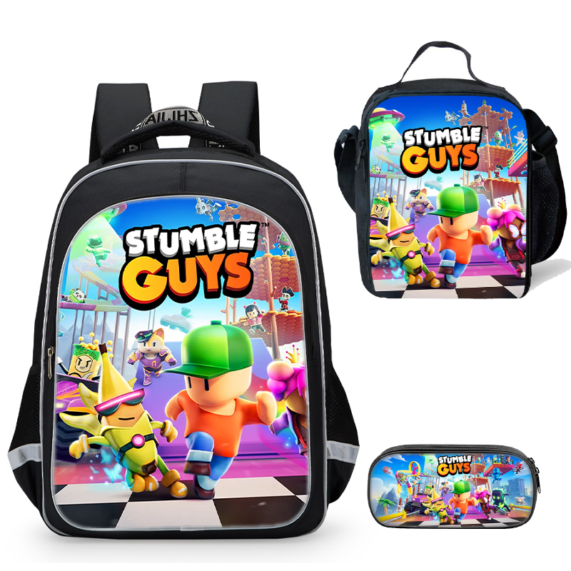 Stumble Guys School Backpack 3pcs - mihoodie