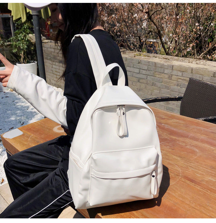 College PU Leather Backpack Women Multi Pocket Big Travel Backpacks Female School Bag for Teenage Girls Book - mihoodie