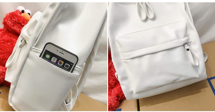 College PU Leather Backpack Women Multi Pocket Big Travel Backpacks Female School Bag for Teenage Girls Book - mihoodie