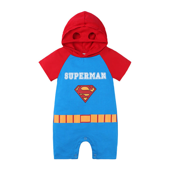 Super Hero Baby Superman Costume Jumpsuit Hoodie Mask - mihoodie