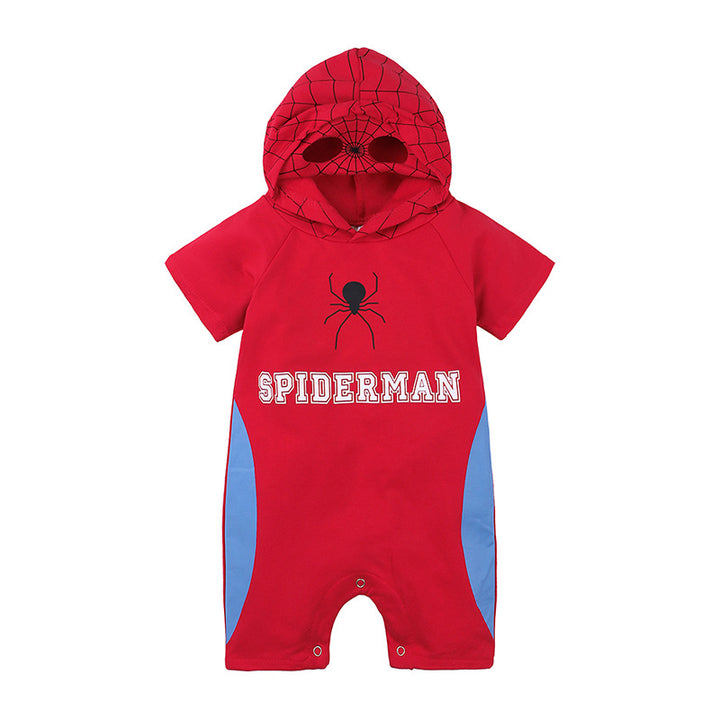 Super Hero Baby Spiderman Costume Jumpsuit Hoodie Mask - mihoodie