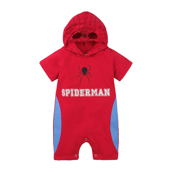Super Hero Baby Spiderman Costume Jumpsuit Hoodie Mask - mihoodie