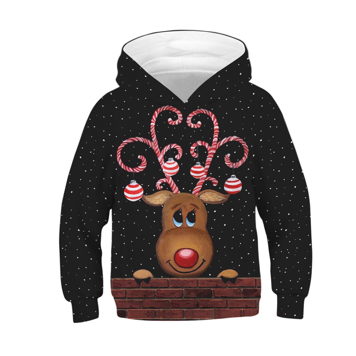 Kids Cartoon  Reindeer  Galaxy christmasHoodie Unisex Sweatshirt - mihoodie