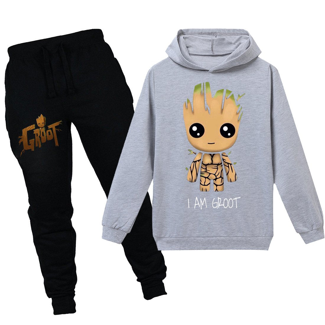 Kids I am Groot hooded shirt and pants 2pcs - mihoodie