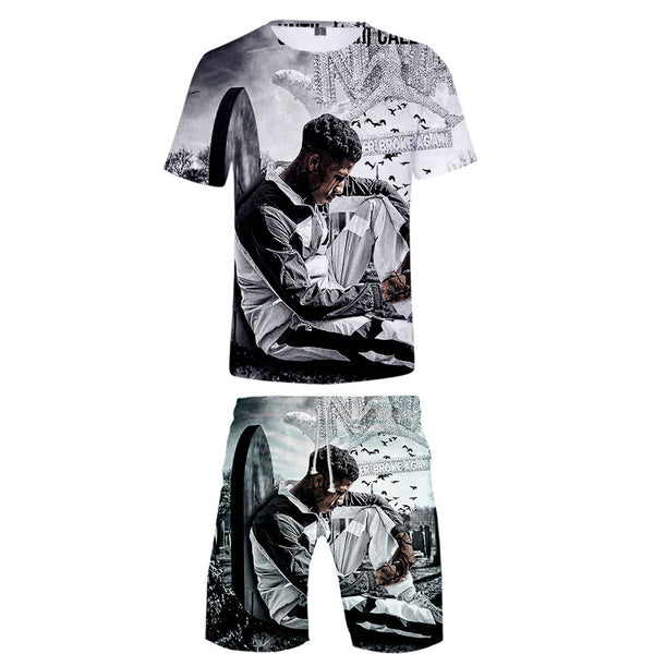 YoungBoy Never Broke Again  T-Shirt and Beach Shorts Two Piece Set - mihoodie