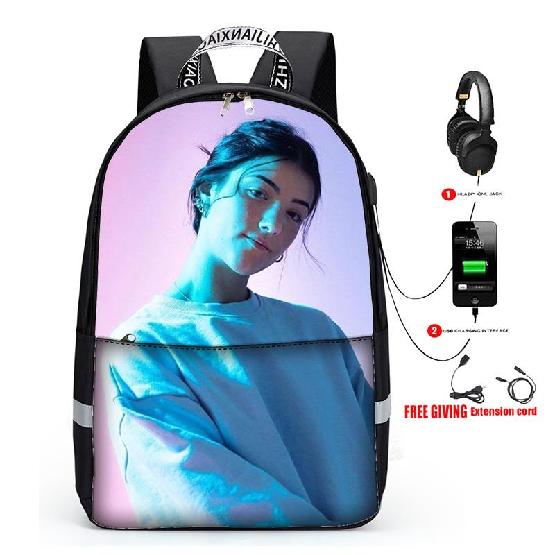 Charli Tiktok Fashion 3D Backpack for Women Men Girls Travel Cool Bookbag - mihoodie