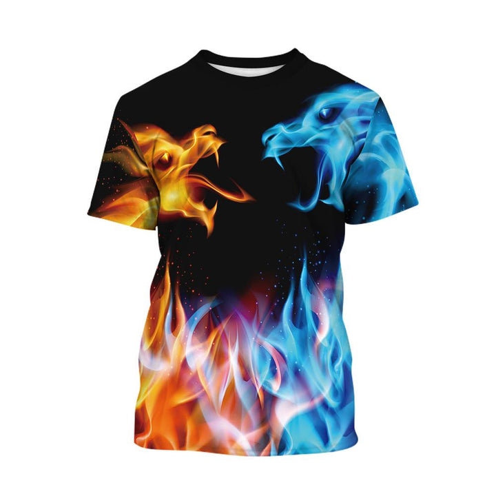 Kids Fire Dragon and Ice Dragon 3D T-shirt - mihoodie