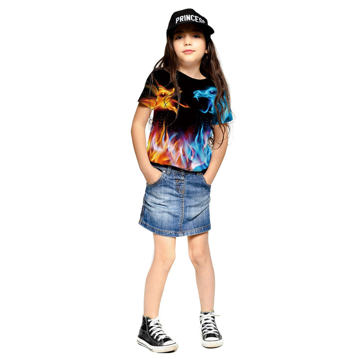Kids Fire Dragon and Ice Dragon 3D T-shirt - mihoodie