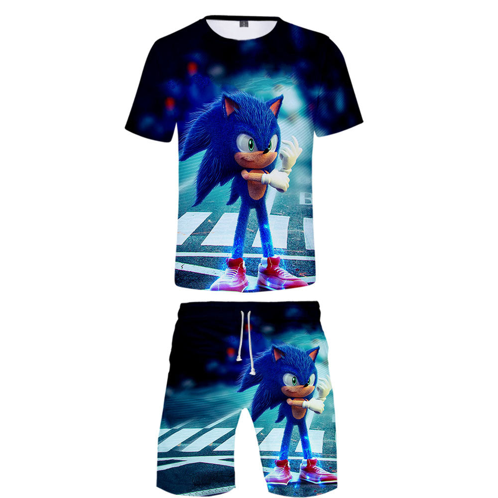 Sonic the Hedgehog Adventure Comedy   T-Shirt and Beach Shorts Two Piece Set - mihoodie