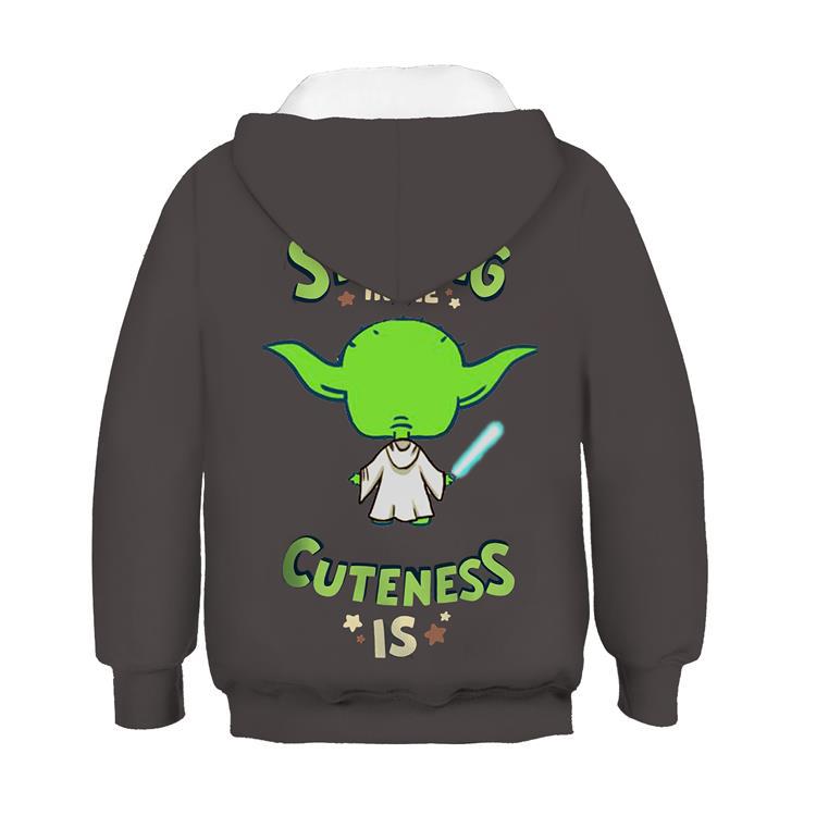 Kids Baby Yoda  Strong In Me Cuteness Is 3d Hoodie Unisex Cosplay Sweatshirt - mihoodie