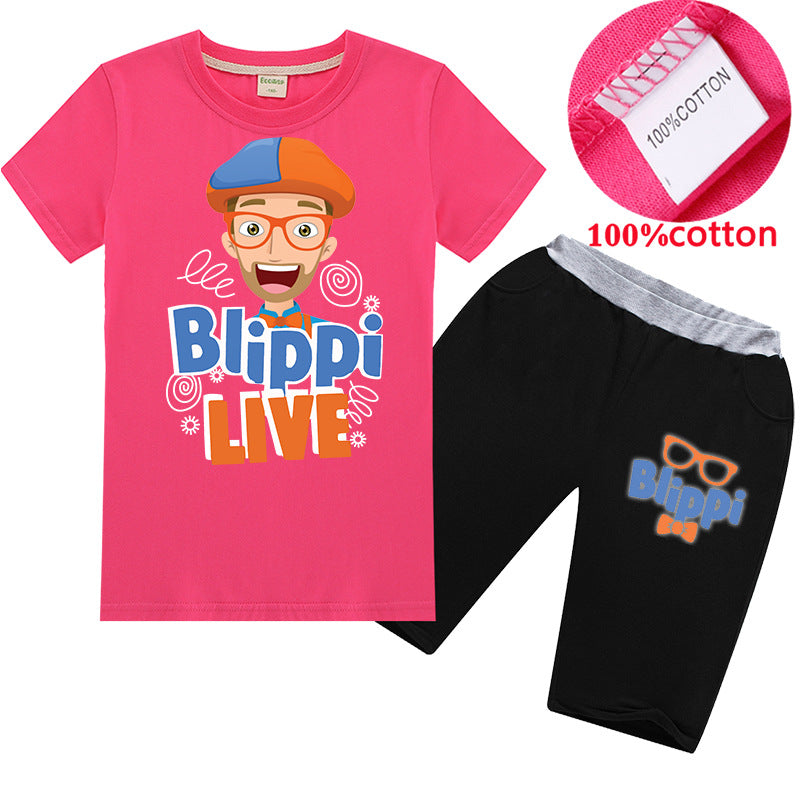Kids Blippi T-shirt and Shorts - mihoodie