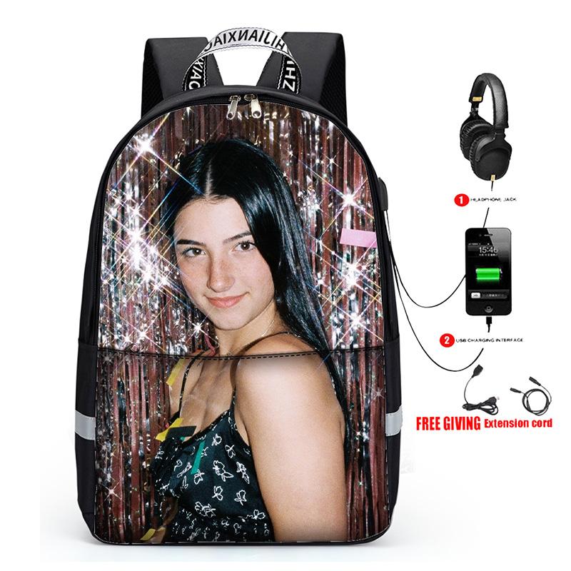 Charli Tiktok Fashion 3D Backpack for Women Men Girls Travel Cool Bookbag - mihoodie