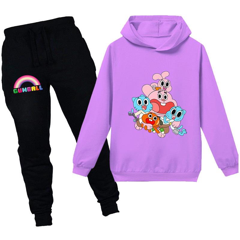 Kids The Amazing World of Gumball Hooded shirt and pants 2pcs - mihoodie