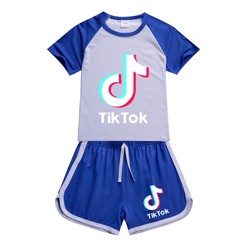 Kids TikTok T-Shirt Shorts Sets Tracksuit Sportswear Outfits - mihoodie