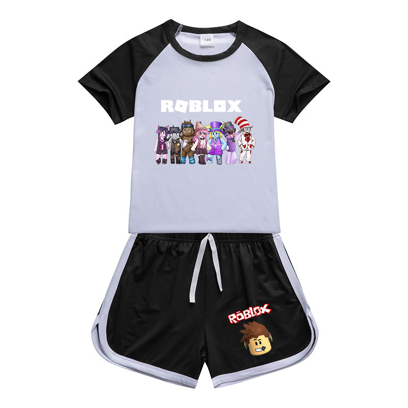 Kids Roblox Sportswear Outfits T-Shirt Shorts Sets - mihoodie
