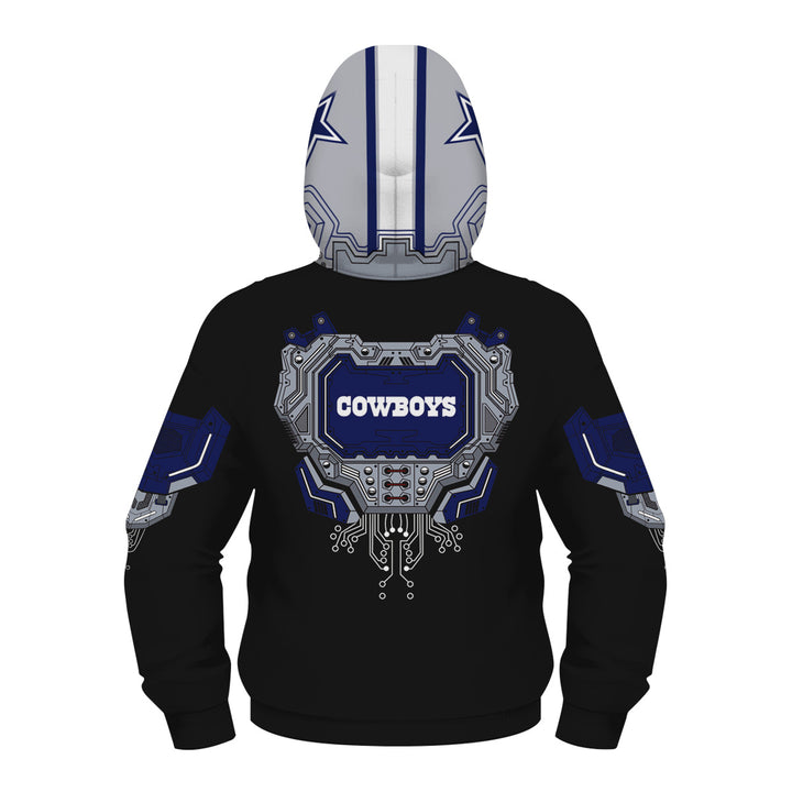 Kids Dallas Cowboys zip up hoodie Unisex Jacket Cosplay costume - mihoodie