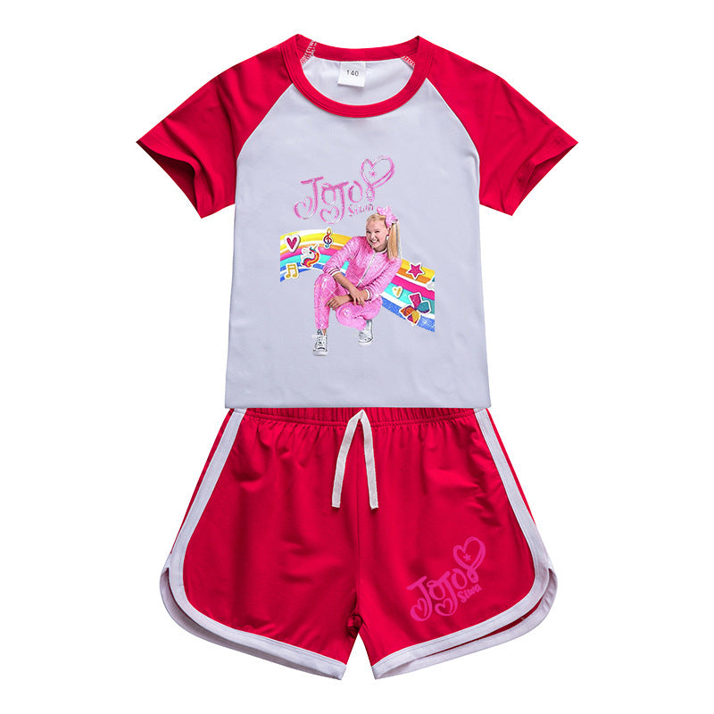 Kids Jojo siwa Sportswear Outfits T-Shirt Shorts Sets - mihoodie