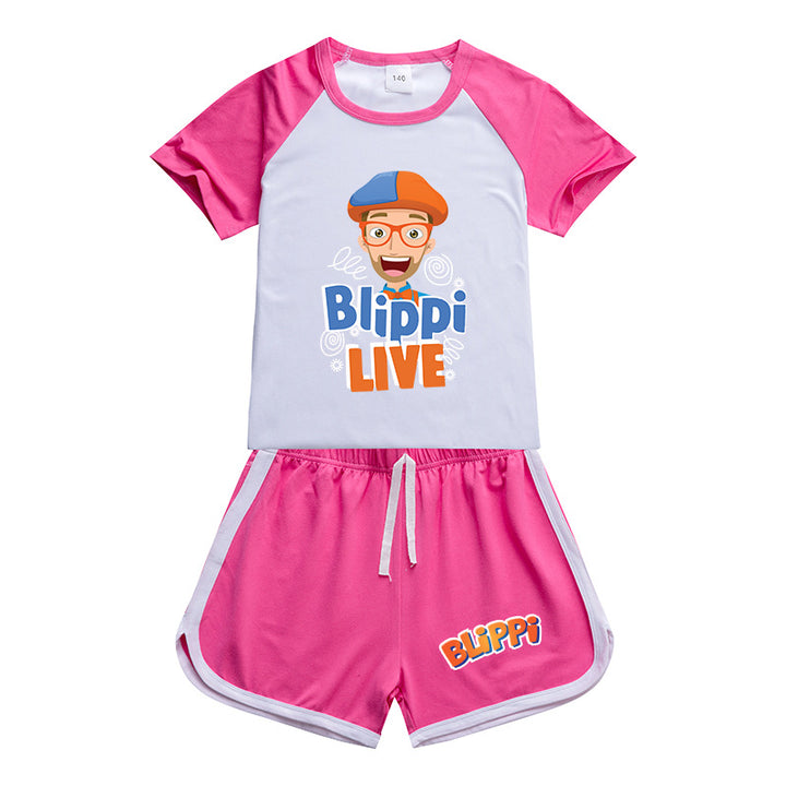 Kids BLiPPi Sportswear Outfits T-Shirt Shorts Sets - mihoodie