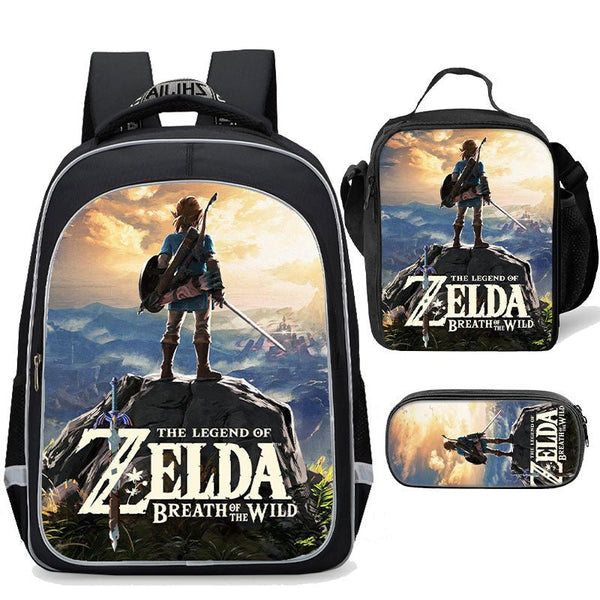 Zelda Backpack Set 17" School bags backpack with Lunch Bag Pen Case 3 in 1 - mihoodie