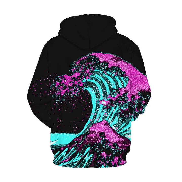 3D Colorful Great Wave Pattern Printed  Hoodie - mihoodie