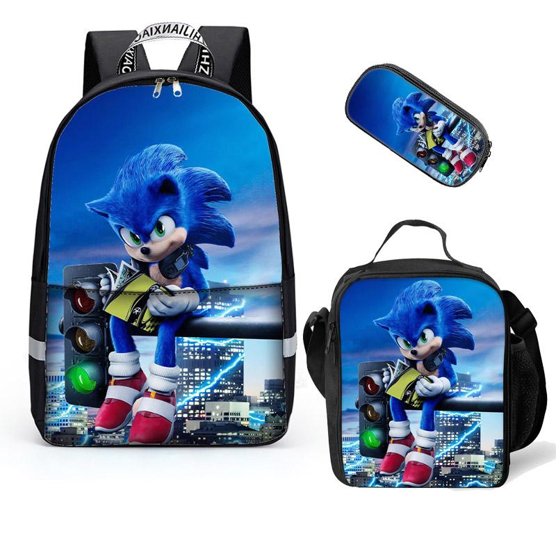 Sonic the Hedgehog School Backpack for Girls Boys Casual Bookbag for Students - mihoodie