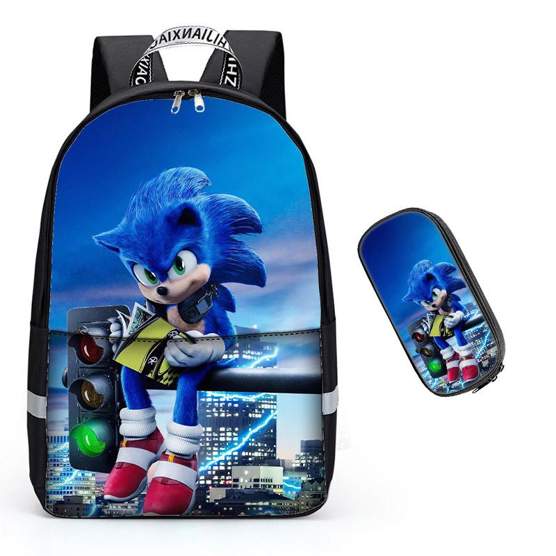 Sonic the Hedgehog School Backpack for Girls Boys Casual Bookbag for Students - mihoodie