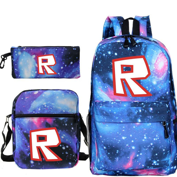 Cartoon Game Pattern Roblox Backpack Boys Girls School Bookbags + Shoulder bag + Pencil bag 3 in 1 - mihoodie