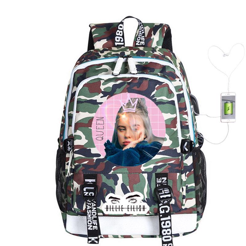 Fashion Billie Eilish Book Bag Casual Stylish Backpack for Women Men Girls Travel - mihoodie