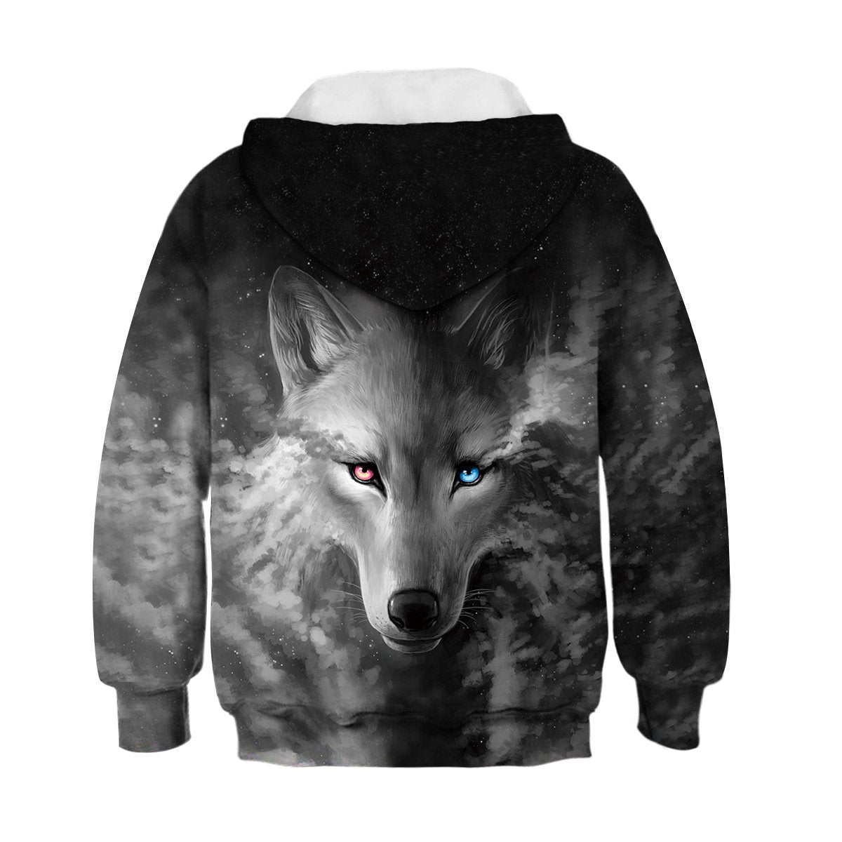 Kids Wolf Hoodie Boys Teens Girls 3D Galaxy Print Sweatshirt Pullover - mihoodie
