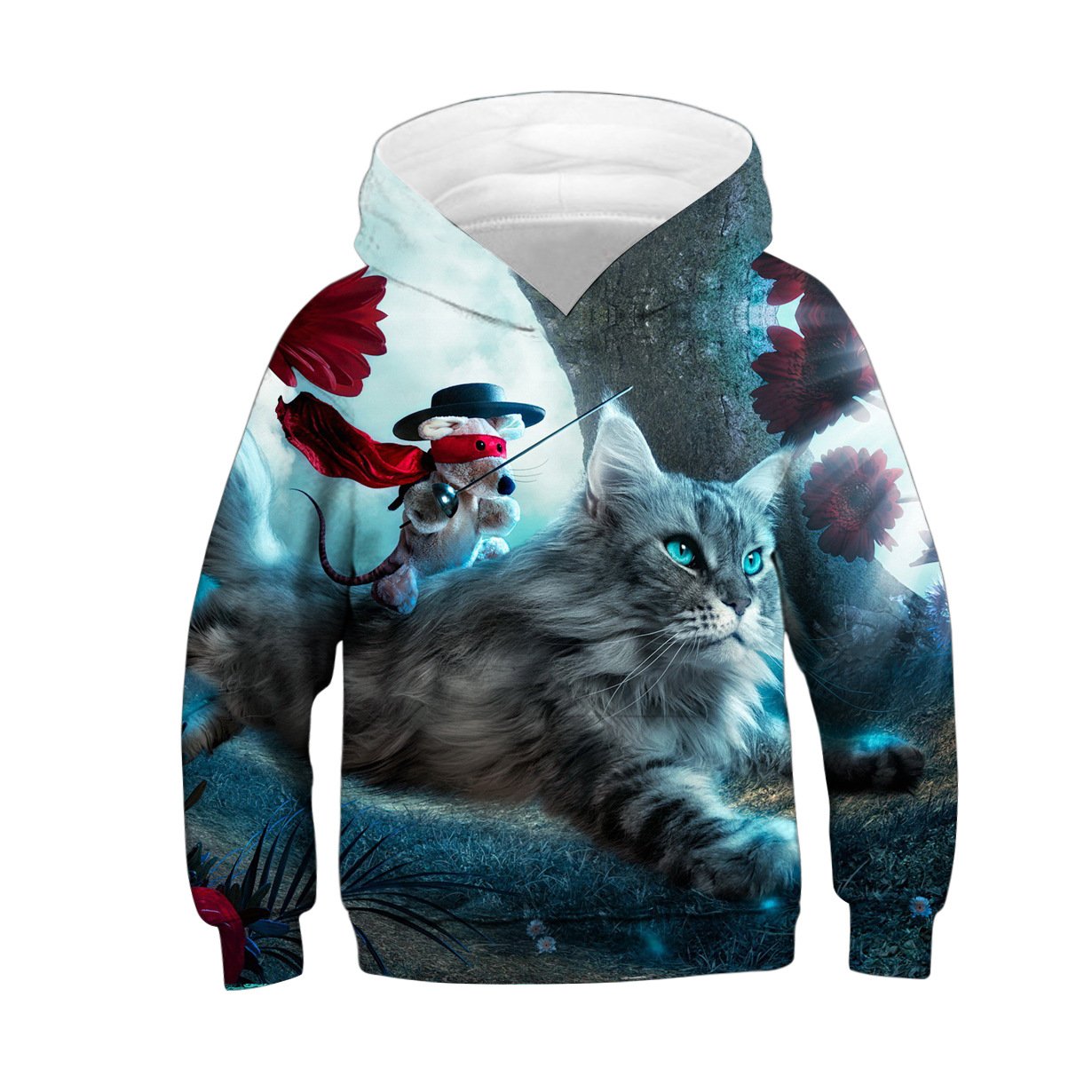 Unisex Sweatshirt Kids Hoodies 3D Printed Cat Hoodie - mihoodie
