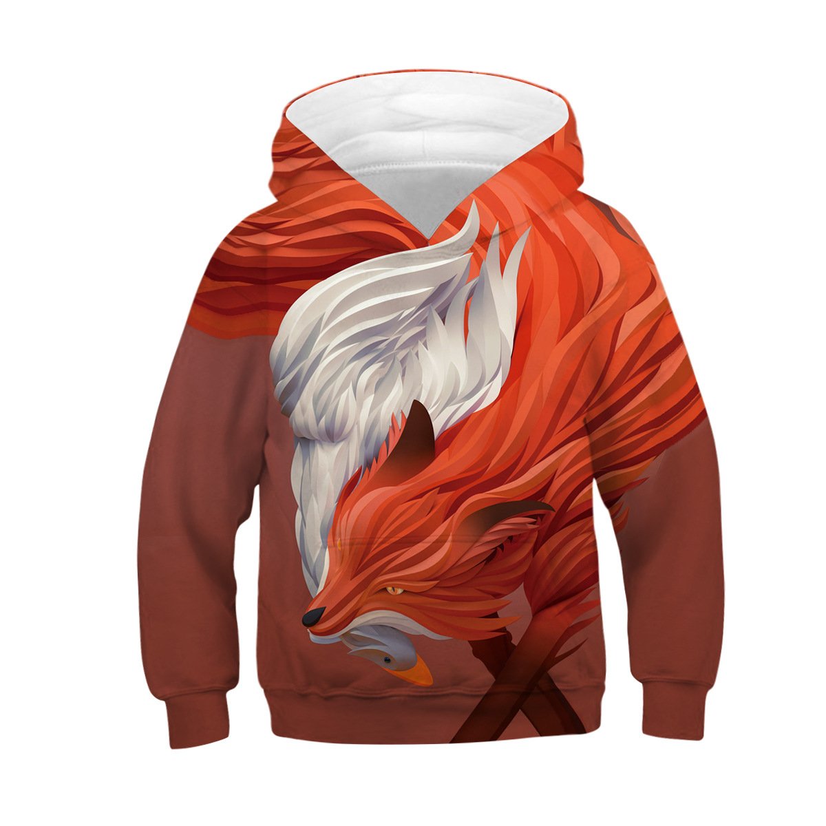 Kids Fire Fox 3D Hoodie Unisex Sweatshirt - mihoodie