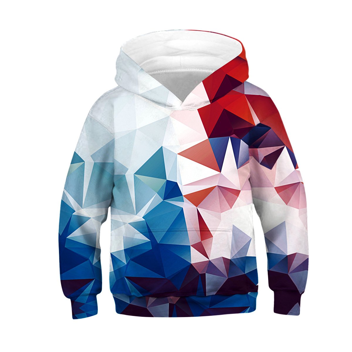 Unisex Rhombus 3D Digital Print Pullover Hoodie Hooded Sweatshirt - mihoodie