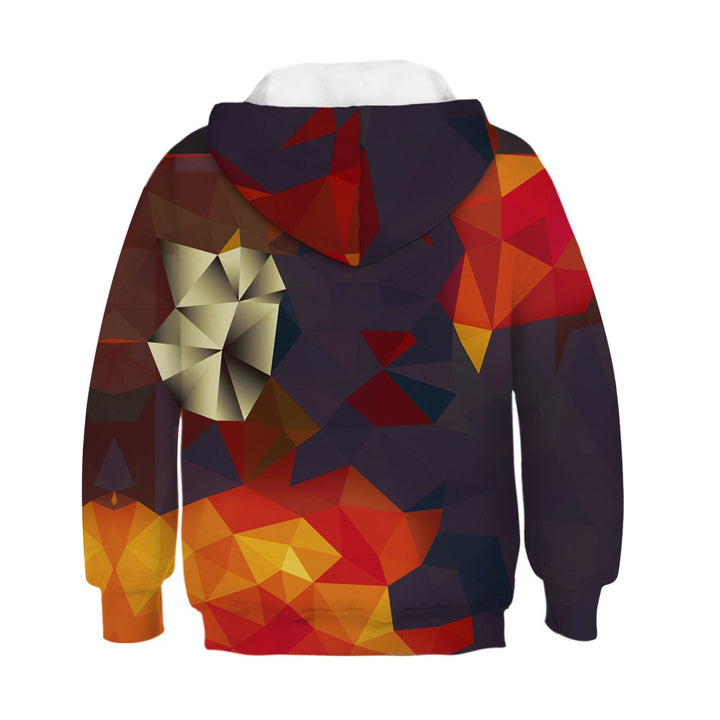 Unisex Rhombus 3D Digital Print Pullover Hoodie Hooded Sweatshirt - mihoodie