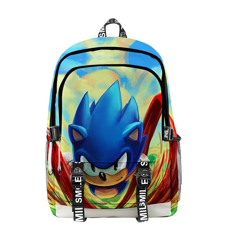 Unisex Casual Stylish 3D Sonic the Hedgehog School Book Bag Printing Backpacks for Boys Girls - mihoodie