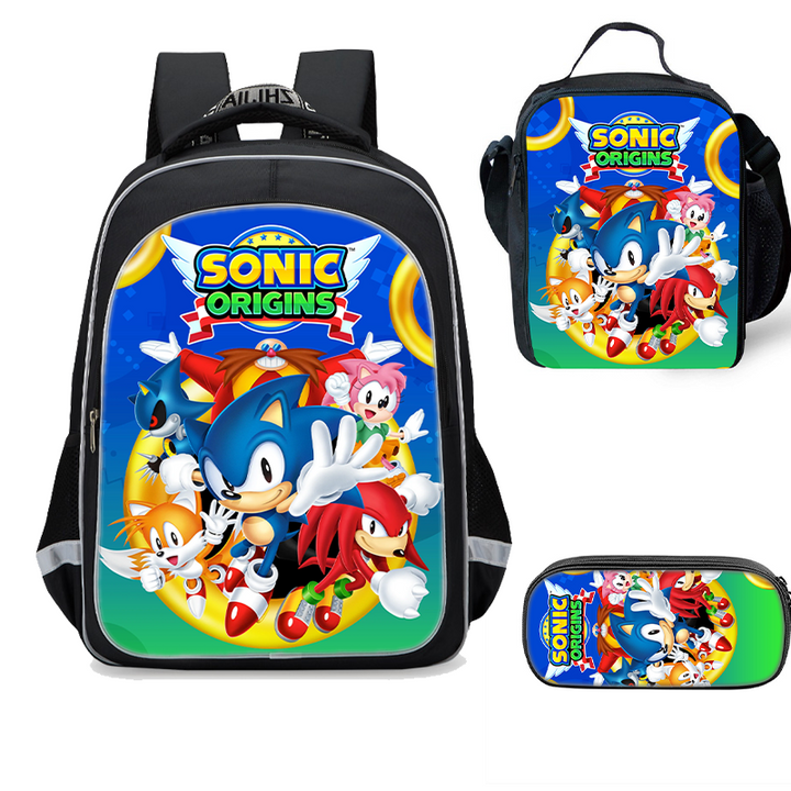 Sonic Origins Backpack Lunch Bag Pencil Case - nfgoods