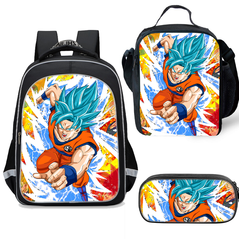 Super Saiyan Blue Son Goku Backpack Lunch Bag Pencil Case - mihoodie