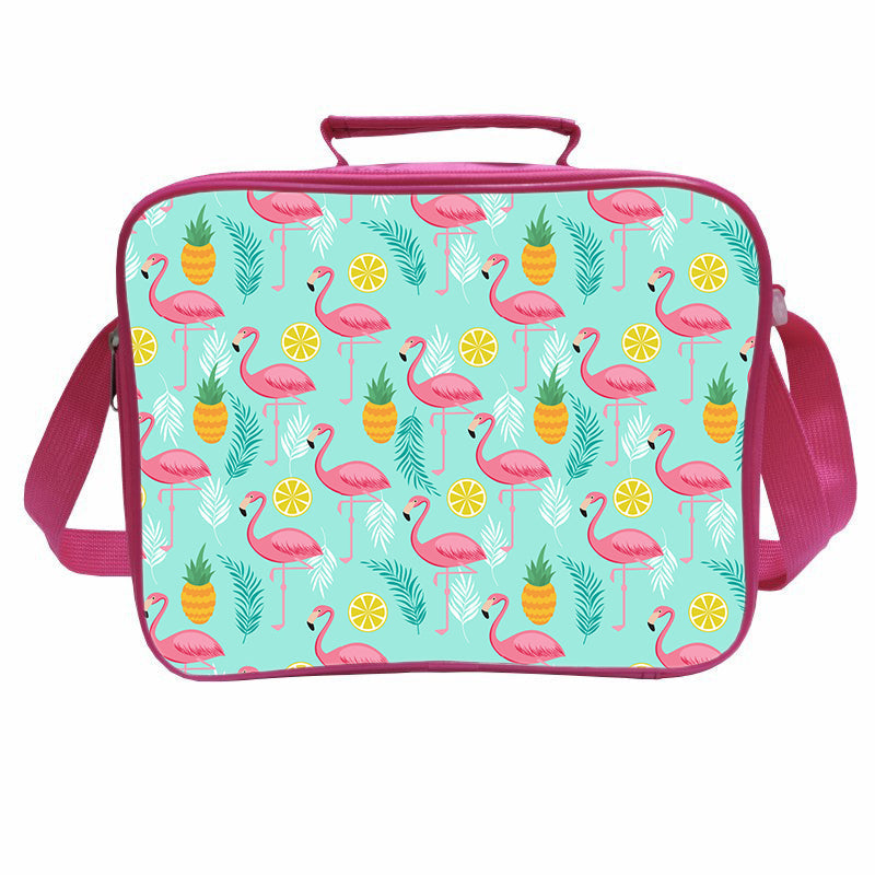 Cute Flamingo Primary School Backpack Lunch Bag Pencil Case - nfgoods