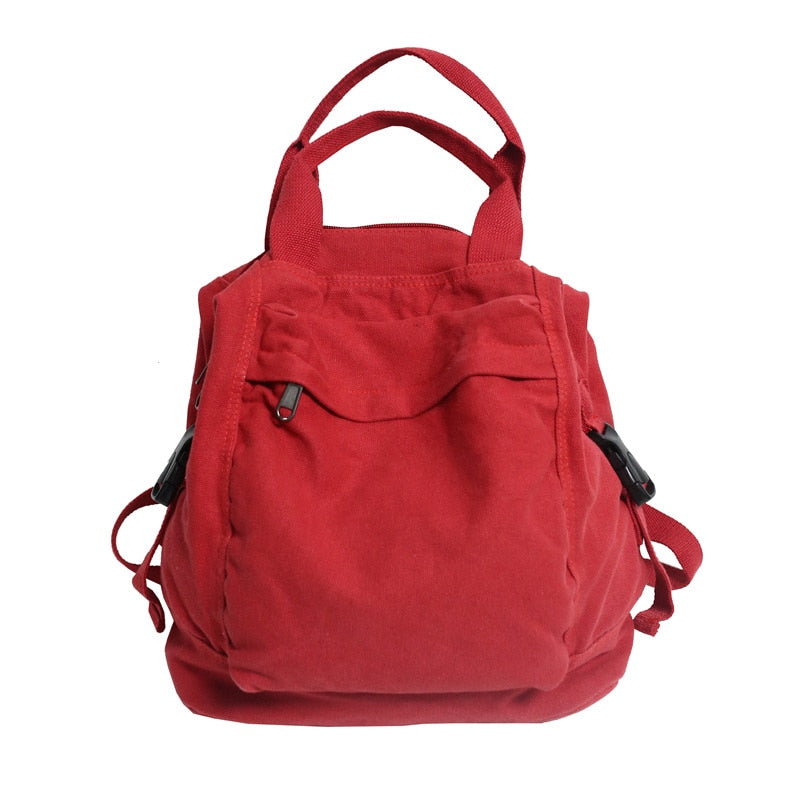 Jsvery 2022 Fashion School Bag Student Shoulders Large Capacity Khaki Backpack Fashion Canvas Backpacks Female College Teen Computer Bag Mochila - mihoodie