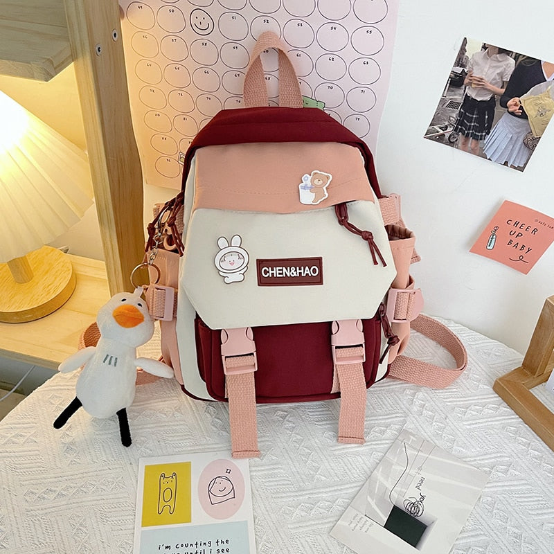 Jsvery Small women's backpack girls school bag waterproof nylon fashion Japanese casual young girl's bag Female mini - mihoodie