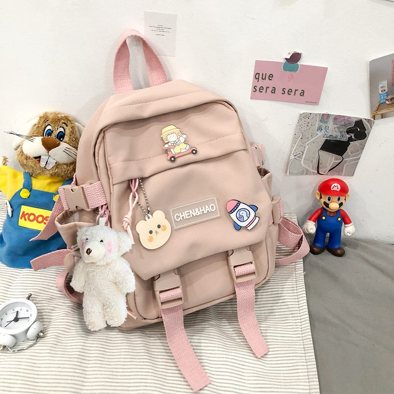 Jsvery Small women's backpack girls school bag waterproof nylon fashion Japanese casual young girl's bag Female mini - mihoodie