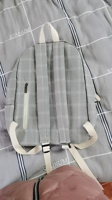 Jsvery Fashion Girl College School Bag Casual New Simple Women Backpack Striped Book Packbags for Teenage Travel Shoulder Bag Rucksack - mihoodie