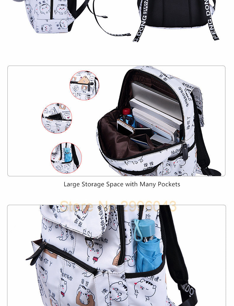 Jsvery school bags for girls female laptop backpack usb backbag children backpacks cute cat school backpack for girls bag pack - mihoodie