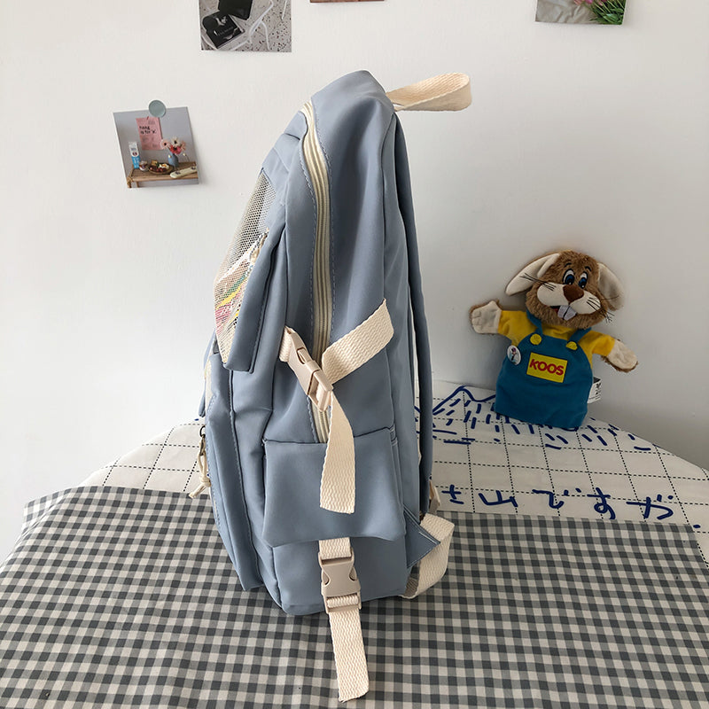 Jsvery 2022 Kawaii Nylon Women Backpack Fashion Waterproof Rucksack for Teen Girls School Bag Cute Student Bookbag Travel Mochila - mihoodie
