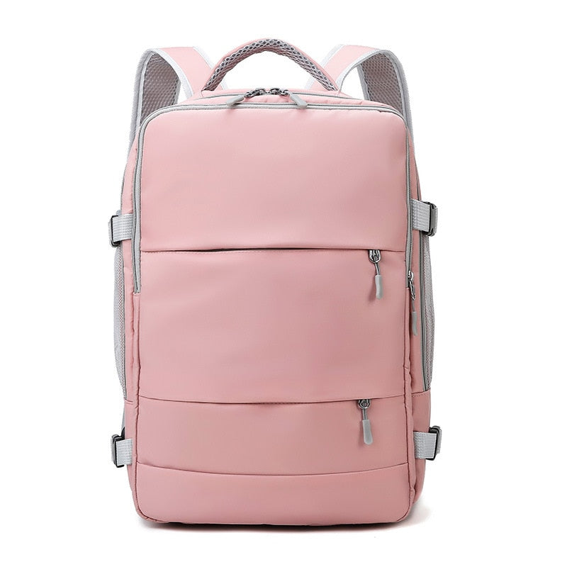 Jsvery Pink Women Travel Backpack Water Repellent Anti-Theft Stylish Casual Daypack Bag with Luggage Strap & USB Charging Port Backpack - mihoodie