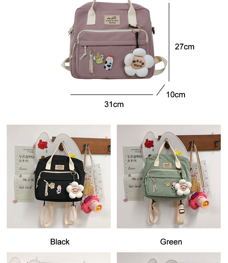New Lovely Multifunctional Backpack Teenage Girl Portable Travel Bag Female Small Schoolbag Insert Buckle Women Backpacks - mihoodie