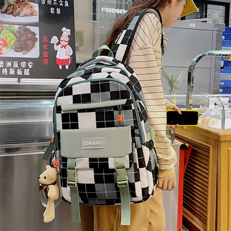 Jsvery 2022 Fashion Cute Women Large Capacity Backpack Waterproof Nylon Female Schoolbag College Lady Laptop Backpacks Kawaii Girl Travel Book Bags - mihoodie