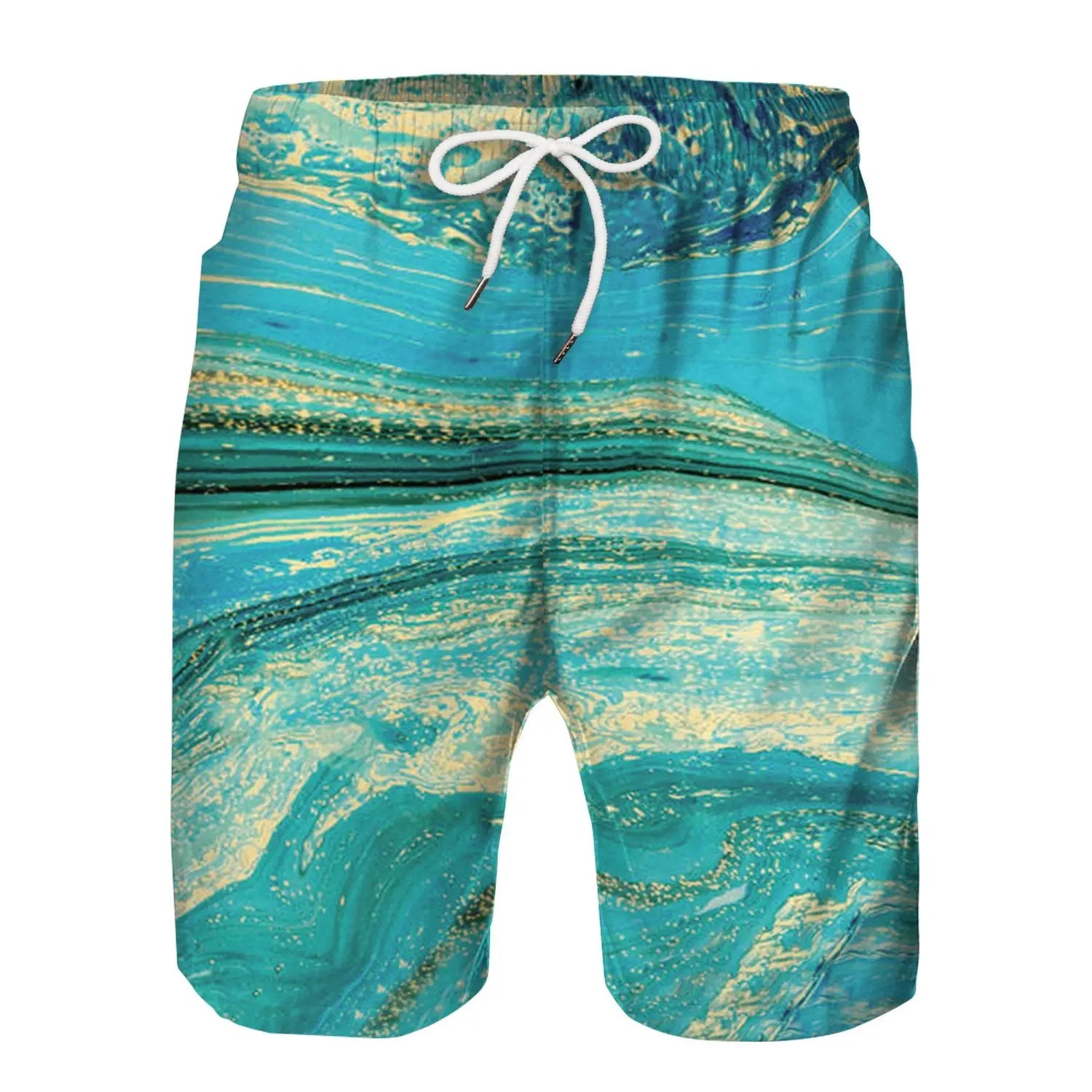 Kids  Sea Wave 3D printed  Beach Shorts - mihoodie