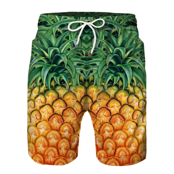 Kids 3D Cartoon Diver Pineapple Printed Beach Shorts - mihoodie
